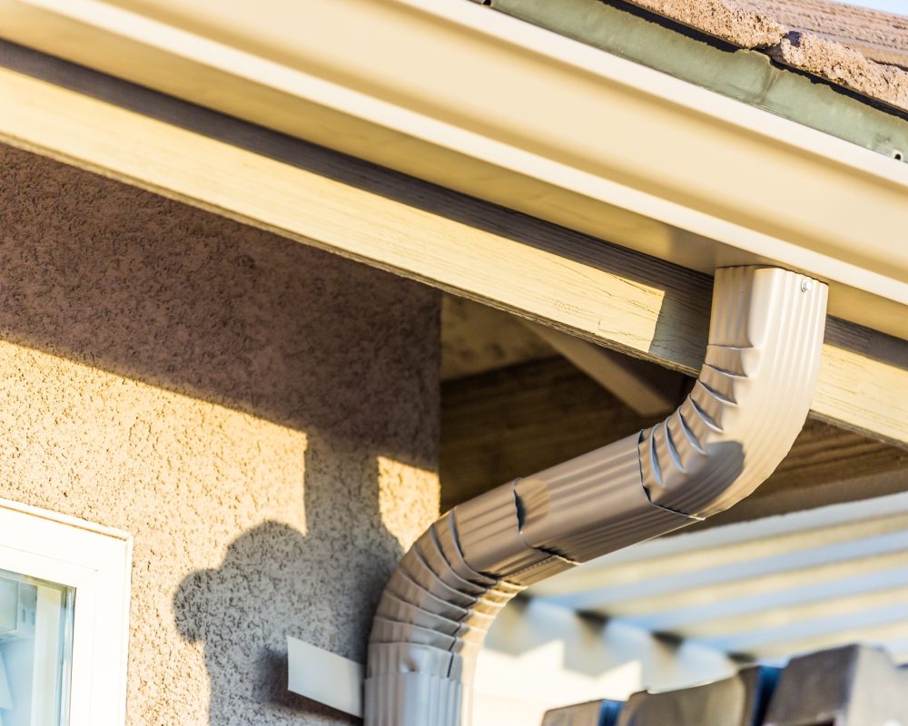 House with New Seamless Aluminum Rain Gutters